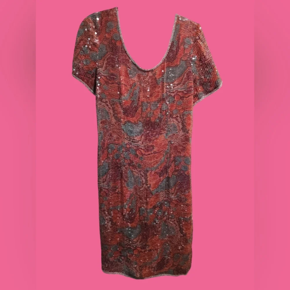 Styleworks Elegant Womens Sequined Floral Dress, Size 16 - Picture 2 of 5